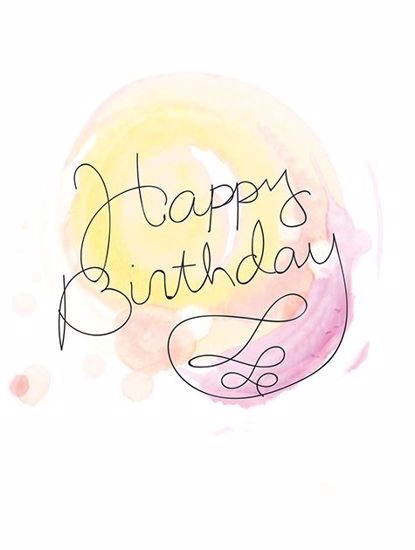 Picture of Watercolor Pink Happy Birthday