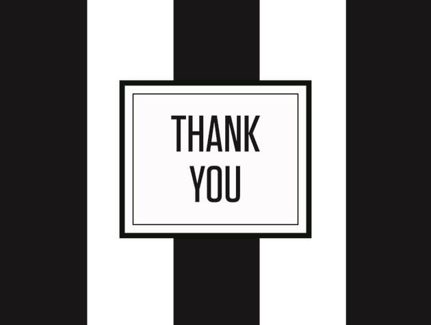 Picture of Wide Stripe 'Thank You' Jet Black