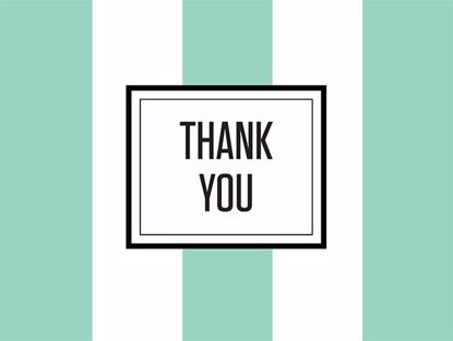 Picture of Wide Stripe 'Thank You' Mint
