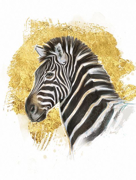Picture of Zebra on Solid Gold