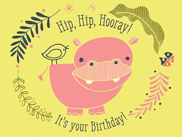 Picture of Birthday Hippo Pink