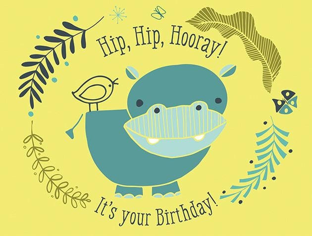 Picture of Birthday Hippo Turquoise