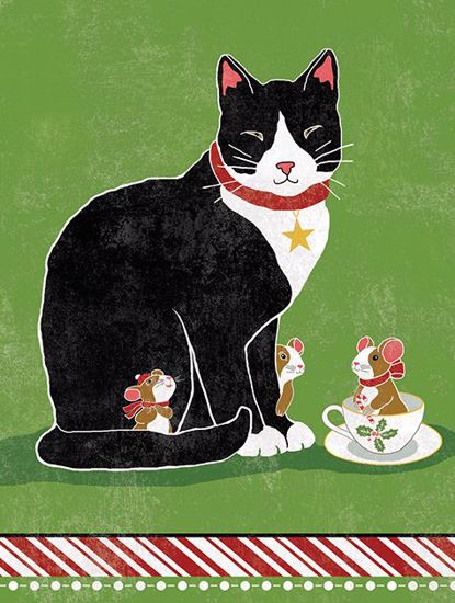 Picture of Cat and Christmas Tea