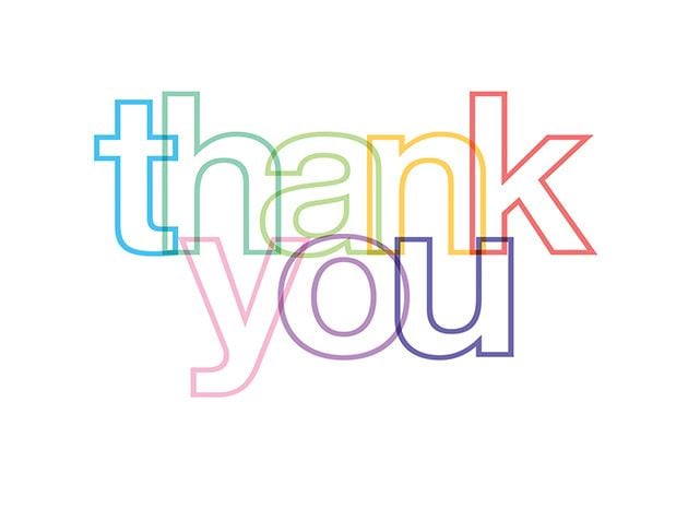Picture of Colorful Lined Thank You