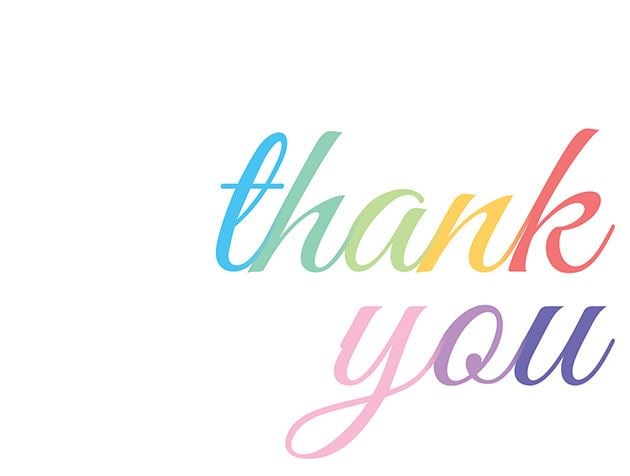 Picture of Colorful Script Thank You