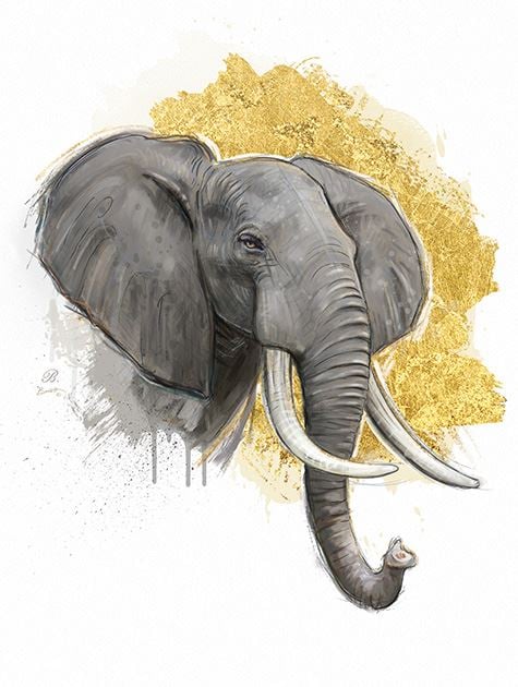 Picture of Elephant on Solid Gold