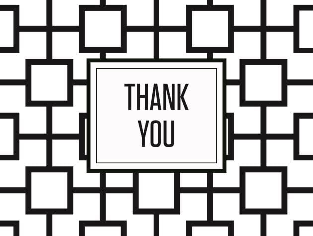Picture of Geo Tile 'Thank You' Jet Black