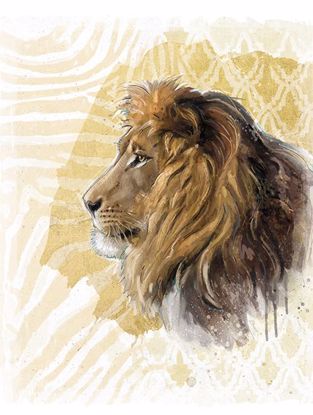 Picture of Lion on Gold Print