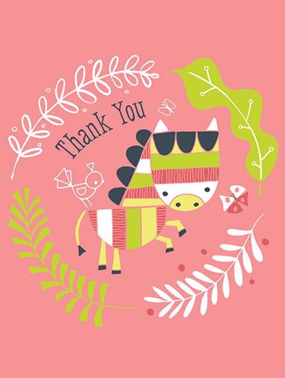 Picture of Thank You Zebra Pink
