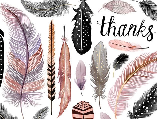 Picture of Thanks Feather Motif