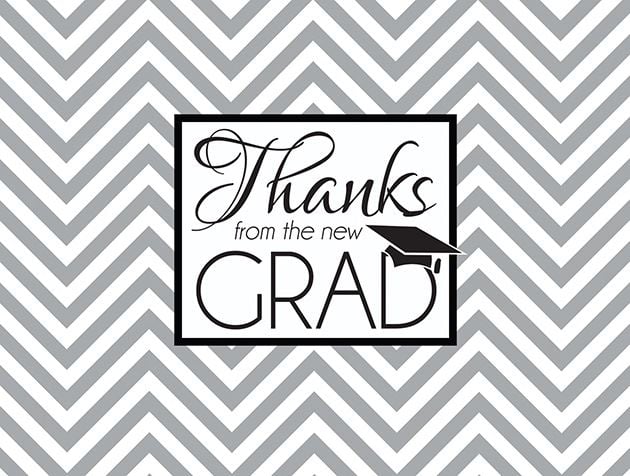 Picture of Thanks from the Grad - Gray Chevron