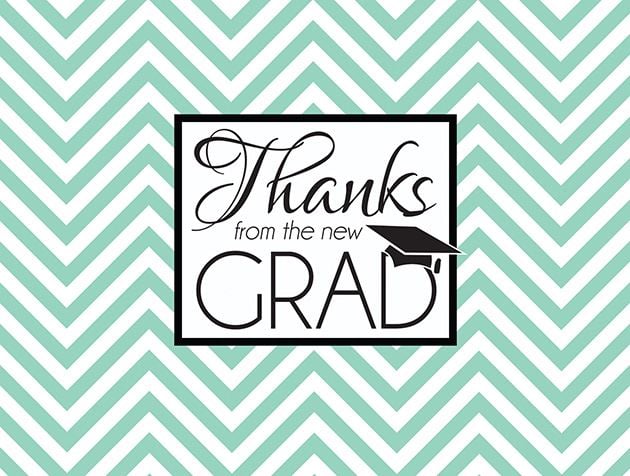 Picture of Thanks from the Grad - Mint Chevron