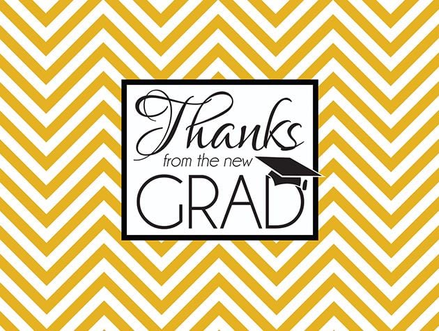 Picture of Thanks from the Grad - Mustard Chevron