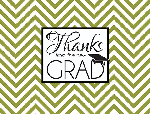 Picture of Thanks from the Grad - Olive Chevron