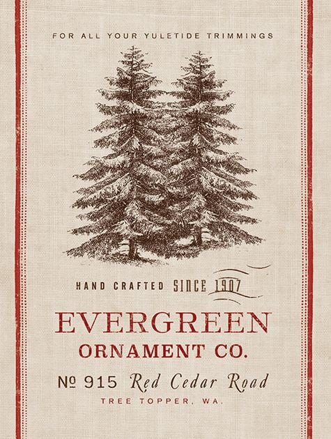 Picture of Vintage Burlap Evergreen