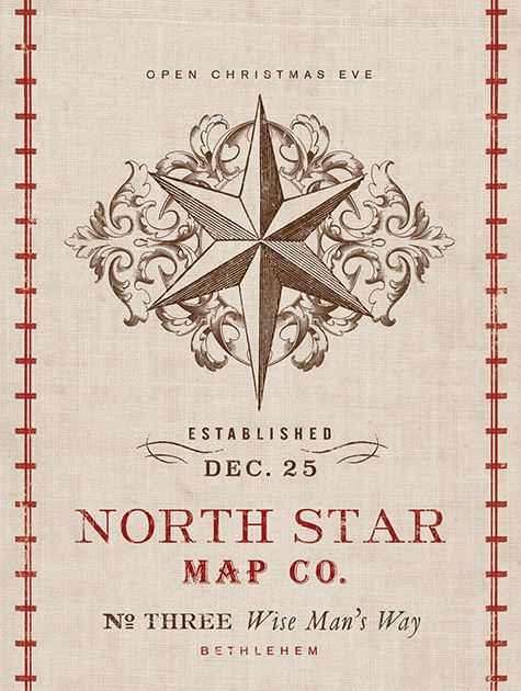 Picture of Vintage Burlap North Star