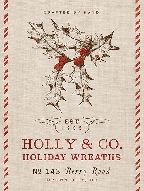 Picture of Vintage Burlap Holly