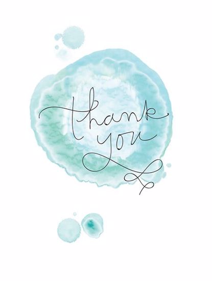 Picture of Watercolor Blue Thank You