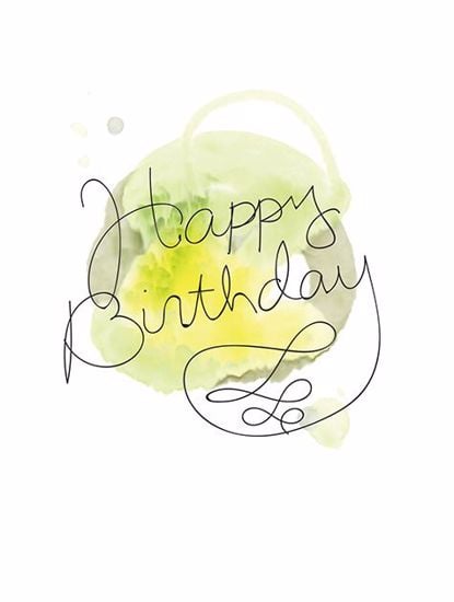 Picture of Watercolor Green Happy Birthday