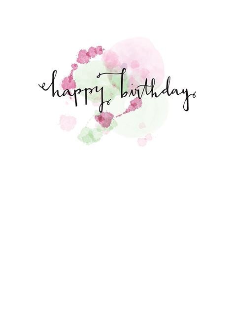 Picture of Pink Watercolor Script Happy Birthday